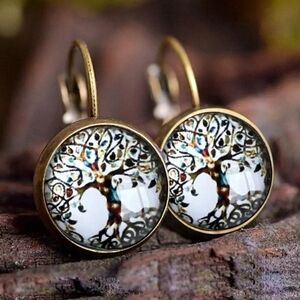 Bronze tree of life earrings